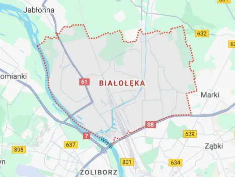 mapa warszawa Białołęka