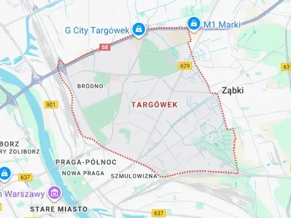 Warszawa Targowek mapa