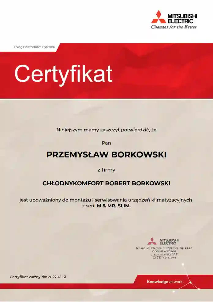 Certyfikat Mitsubishi APS