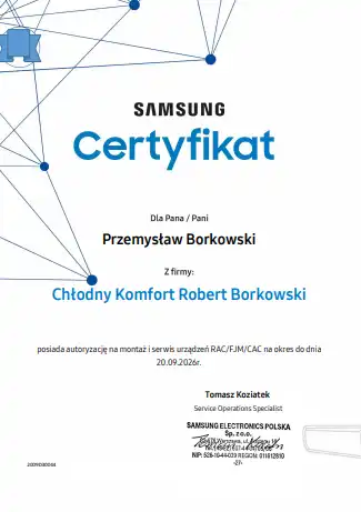 Certyfikat APS Samsung