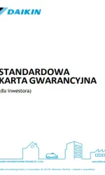 Karta gwarancyjna Daikin okladka