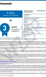 Panasonic gwarancja warunki