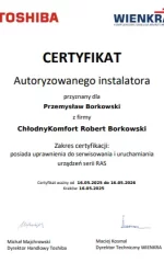 Certyfikat APS Toshiba